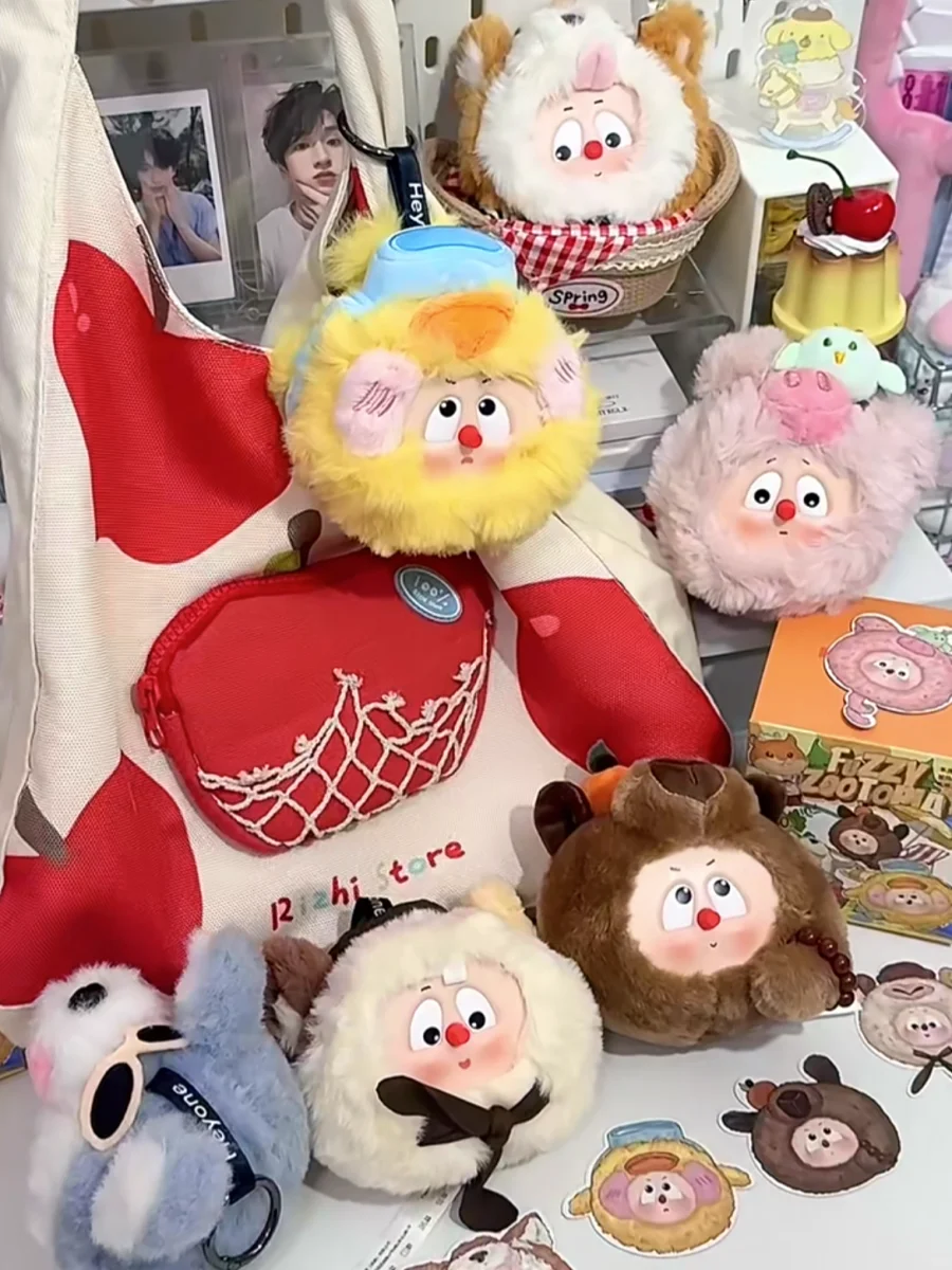 Фото Kawaii Heyone Emodo Fuzzy Zootopia Series слепая коробка милое виниловое лицо плюшевая подвеска кукла коллекция загадочная коробка модные игрушки подарок №1