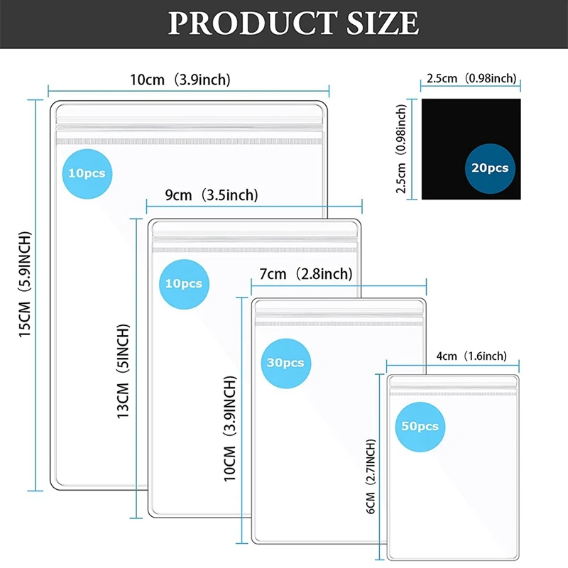 120 шт. прозрачные пластиковые сумки для ювелирных изделий наборы полосок против