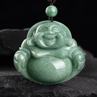 burmese jade maitreya pendant gift fashion necklaces gemstones natural emerald green jewelry chinese pendants jadeite necklace