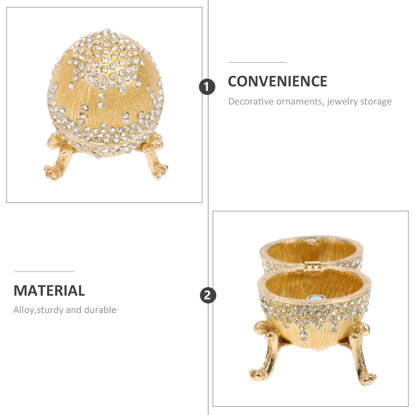 Egg Box Jewelry Trinket Container Enameled Faberge Organizer Vintage Ornament Easter Gift Enamel Collection Holder Shape Day