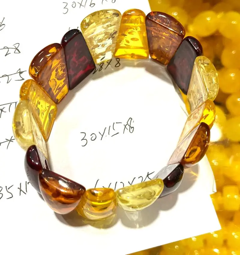 

Браслет из янтарного пчелиного воска, 30x15x8 мм, 7,5 дюйма