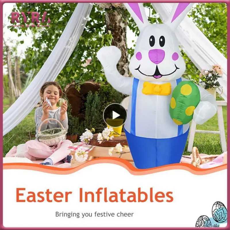 

Inflatable Toy 1.9m Easter Rabbit Kids Gift Easter Rabbit Cute Vivid Led Glowing Rabbit Bunny Ornaments Garden Yard Decoration