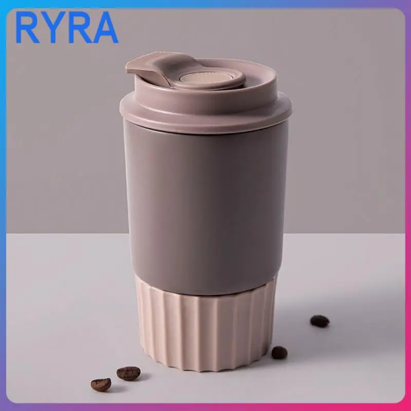 

Stainless Steel Liner Coffee Cup Non-slip Silicone Car Water Cup White Convenient Car Accompanying Portable Cup Water Cup Grey