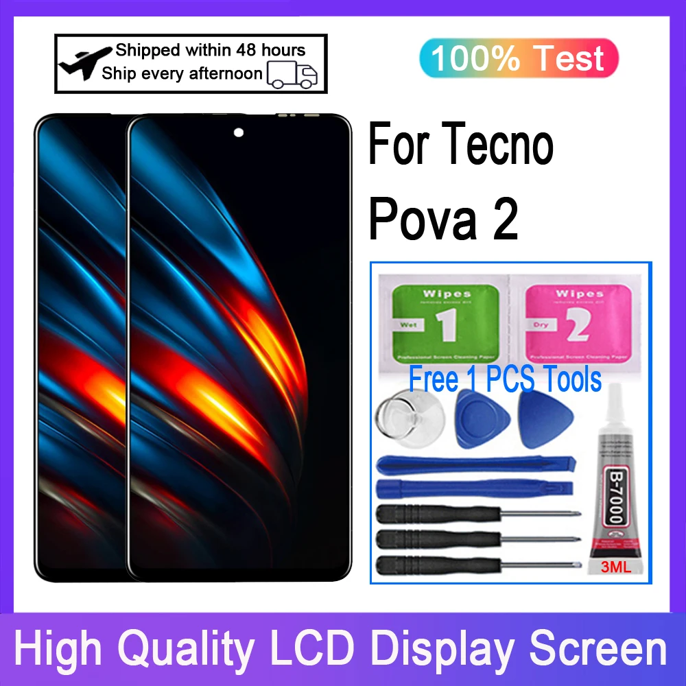

Оригинальный ЖК-дисплей для Tecno Pova 2 LE7 сенсорный экран дигитайзер Замена