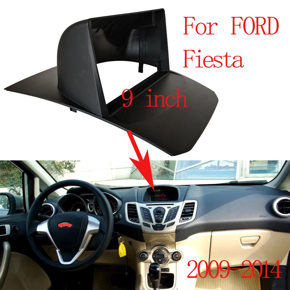 

Рамка для автомобильного DVD-плеера 2 Din, адаптер для аудиосистемы, комплекты для отделки приборной панели, 9 дюймов для FORD Fiesta 2009 10 11 12 13 14 Din, ра...