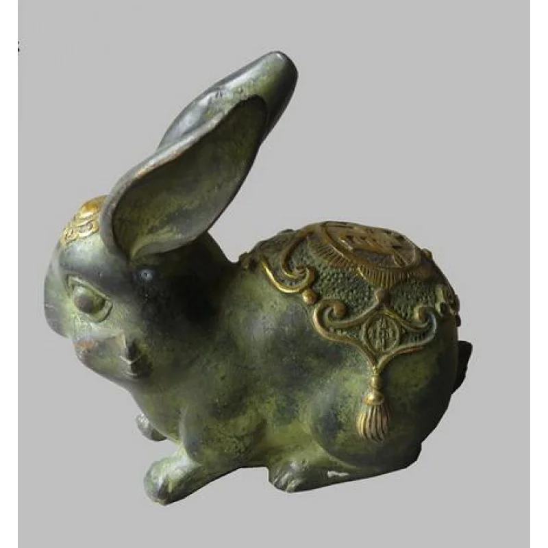 etal crafts Home Furnishing bronze gilded decoration gift to send a blessing rabbit