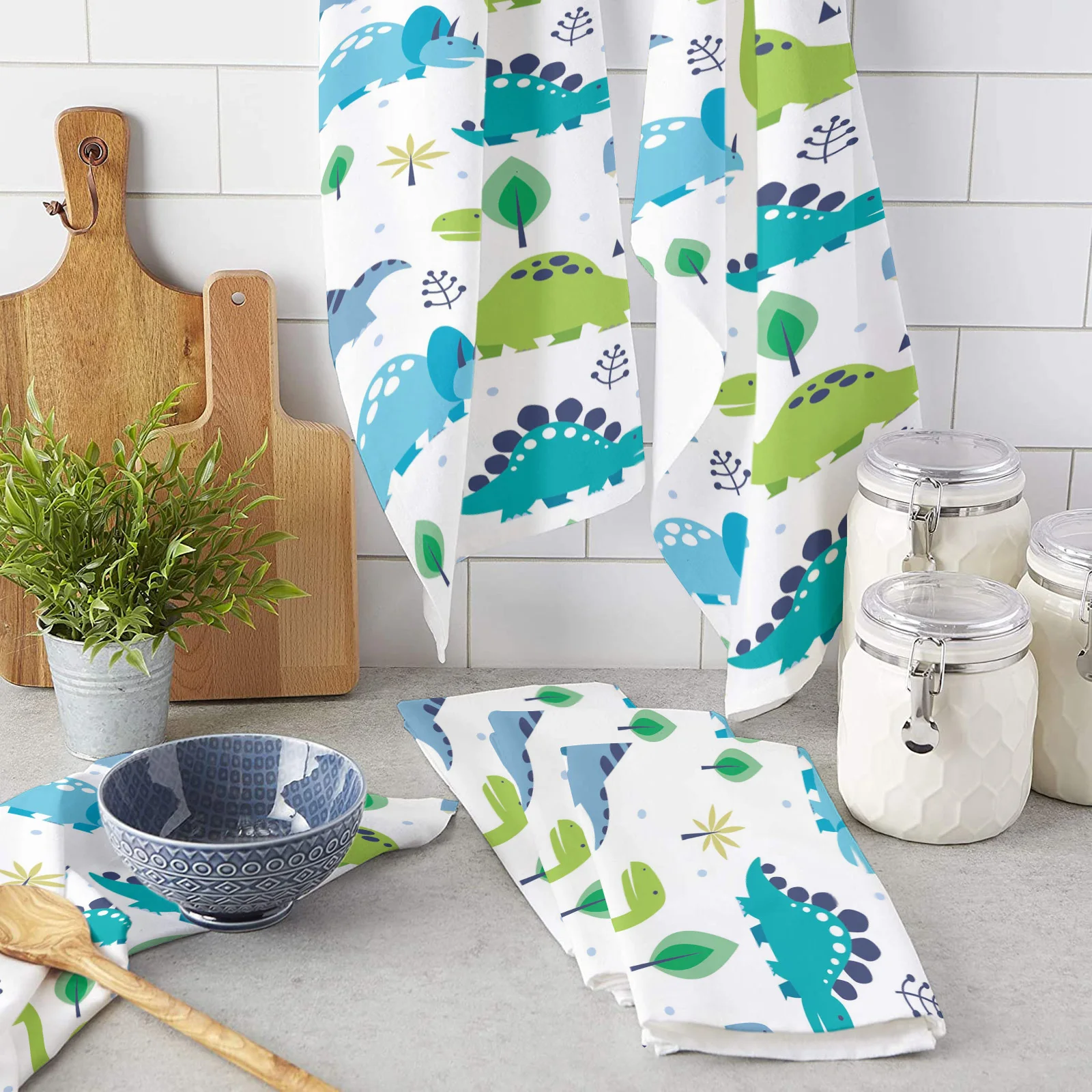 

Мультяшное милое кухонное полотенце из микрофибры в виде динозавра, посуда, столовая утварь, кухонная утварь