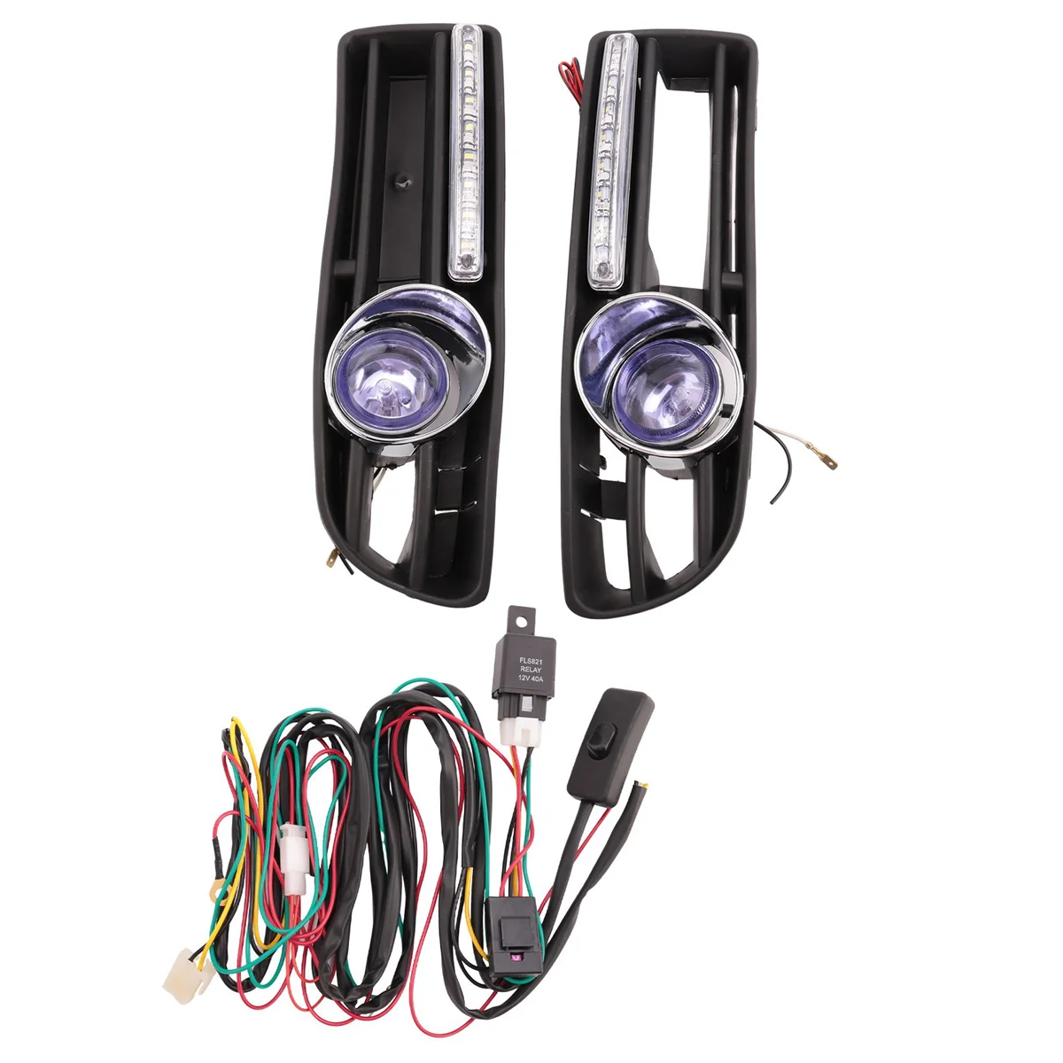 2 шт. автомобильная противотуманная решетка для бампера с выключателем VW Jetta Bora Mk4