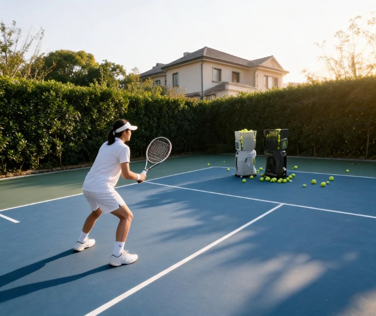 Фото Оптовая продажа: Портативная теннисная машина для подачи мячей Tenniix, тренировочный теннисный робот с искусственным интеллектом, машина для подачи и тренировки в теннисе. №1