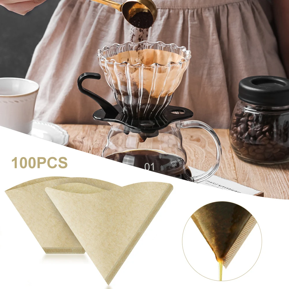 

V60 Coffee Filter Paper Disposable Cone Coffee Filters Paper Natural Unbleached Cone Paper For Pour Over Coffee Dripper