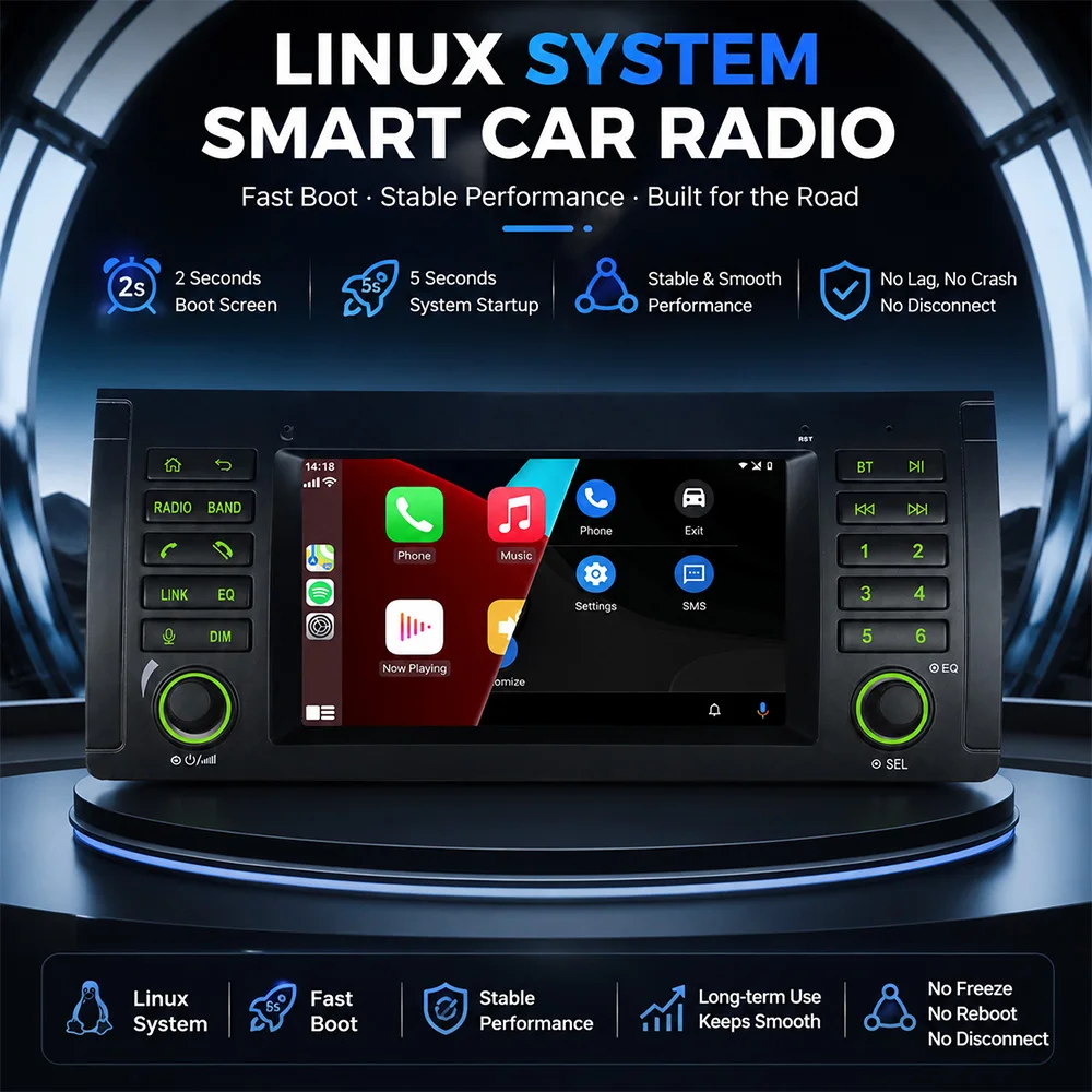 Фото Автомагнитола на Linux для BMW E39 5 Series X5 M5 1996-2007 с беспроводным CarPlay, Android Auto, DSP, сохранение функций OEM iDrive, Plug and Play №5