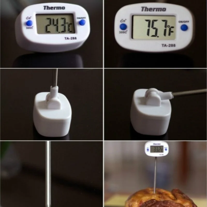 

Portable Home Kitchen Electronic Thermometer Stainless Steel Insert Food Liquid Water Oil Food Thermometer