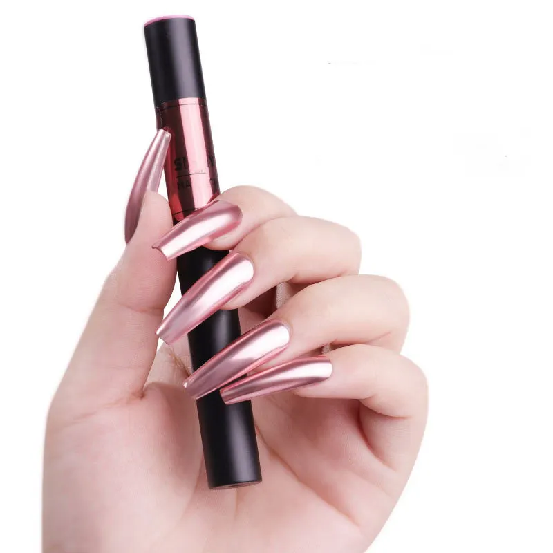 Твердый зеркальный порошок для ногтей розовая зеркальная Подушка волшебная