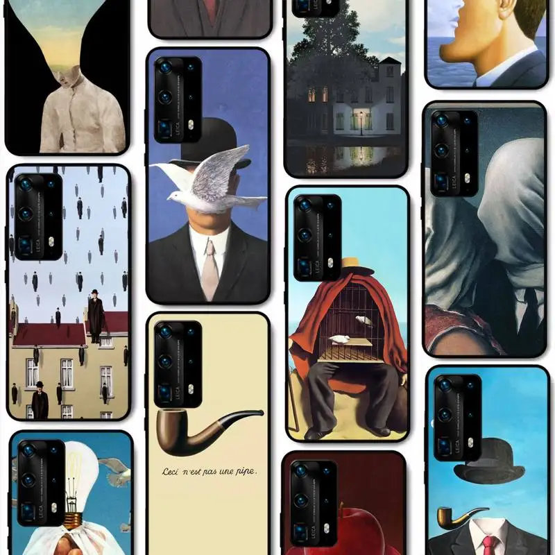 

Cute art painting Rene Magritte Phone Case for Huawei P30 P 40 20 10 8 9 lite pro plus smart 2019 coque