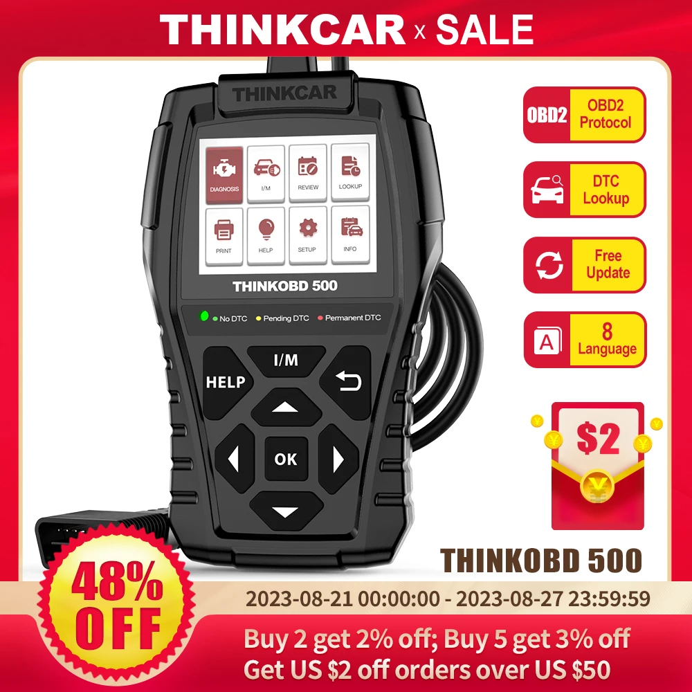 THINKCAR THINKOBD 500 Автомобильные диагностические инструменты для Авто Obd2 сканер автомобильный Obd 2 версия диагностика на весь срок бесплатное обновление