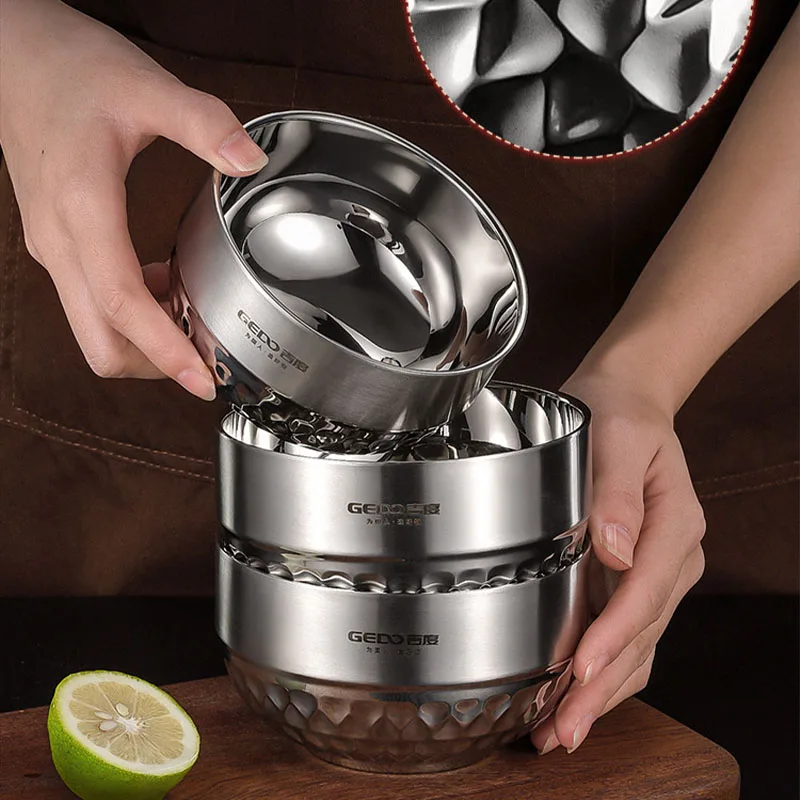 Миска из нержавеющей стали 304 Детская миска двухслойная утолщенная