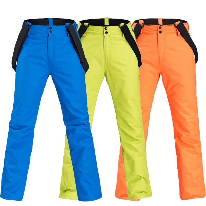 -30 Warm Unsex Women's and Men' Snow Pants Winter Outdoor Sports Belt Snowboarding Trousers Waterproof Windproof Ski Suit Bibs
