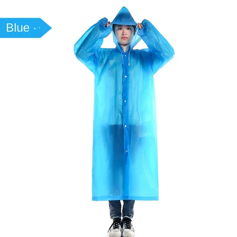 Raincoat Thickened Fashion Outdoor Travel Poncho Men and Women Portable Adult Non Disposable EVA Raincoat