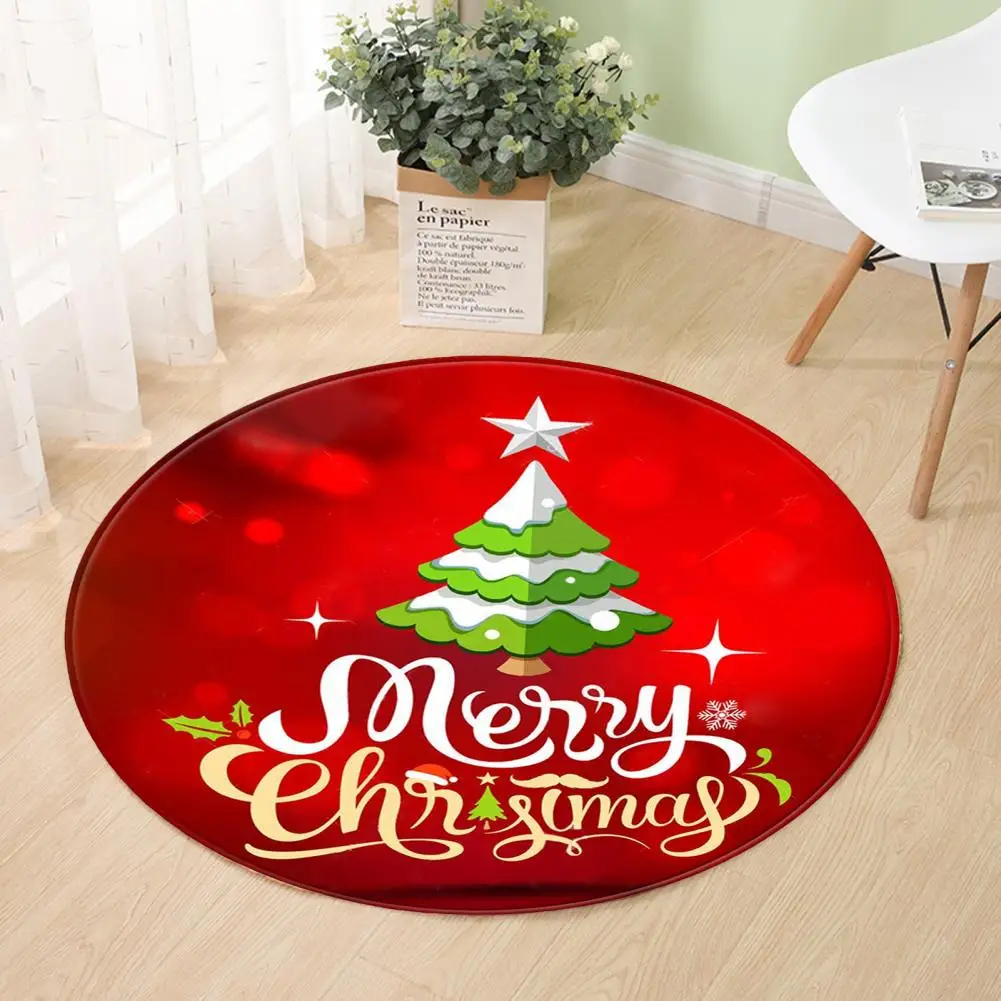 

Absorbent Washable Bedroom Living Room Santa Pattern Floor Carpet for Daily Use
