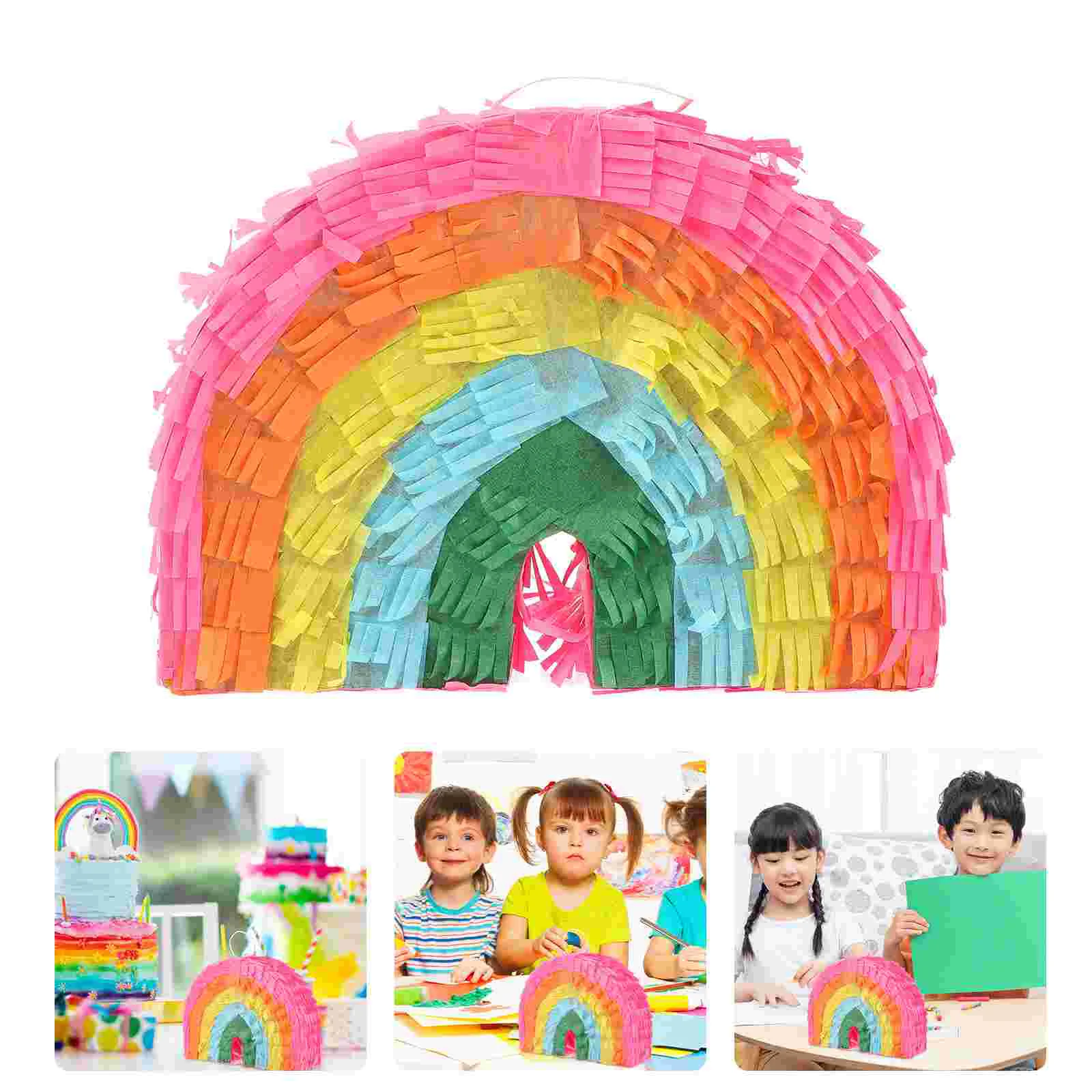 

Rainbow Pinata Ornaments Kids Pinata Filler Toys Photo Birthday Pinata Paper Colorful Pinata Baby Small Pinata Pinata Toys
