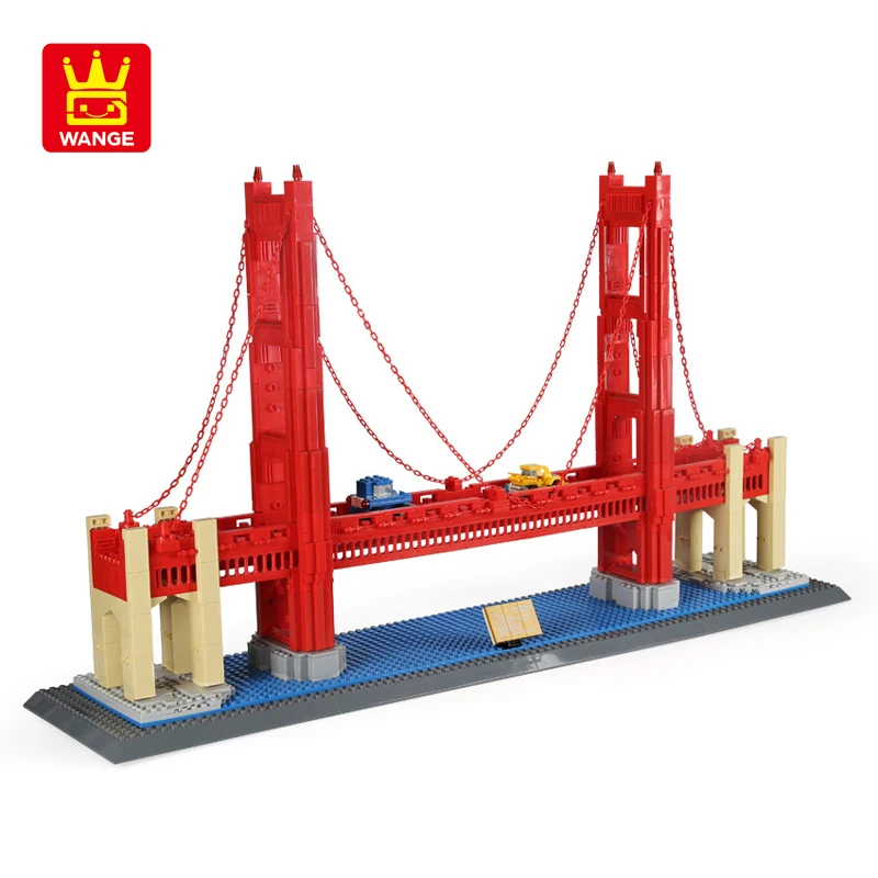 

WANGE San Francisco Golden Gate Bridge Small Bricks Building Block Table Educational Toys DIY Assembled Toys for Kids Adults