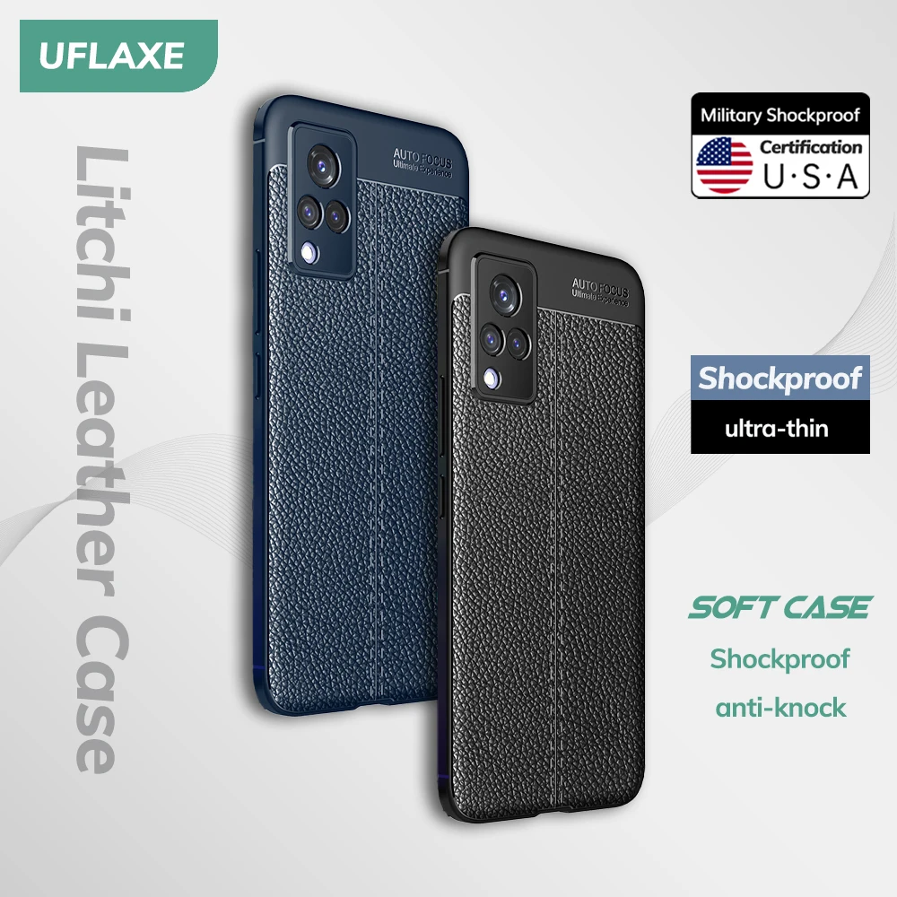 UFLAXE Original Shockproof Case for Vivo V21 V21e 5G Soft Silicone Back Cover TPU Leather Casing