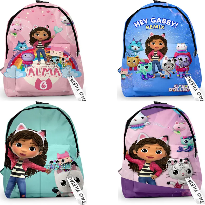 

Kids Gabbys Dollhouse 3D Print Backpack for Students Girls Boys Anime Bookbag Backpacks Cartoon School Bags Travel Cute Mochila