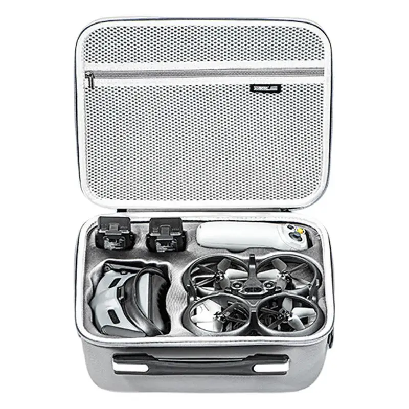 

For DJI Avata Portable Box Travel Carrying Case PU Leather Storage Bag With Handle And Shoulder Strap For Electronic Accessories