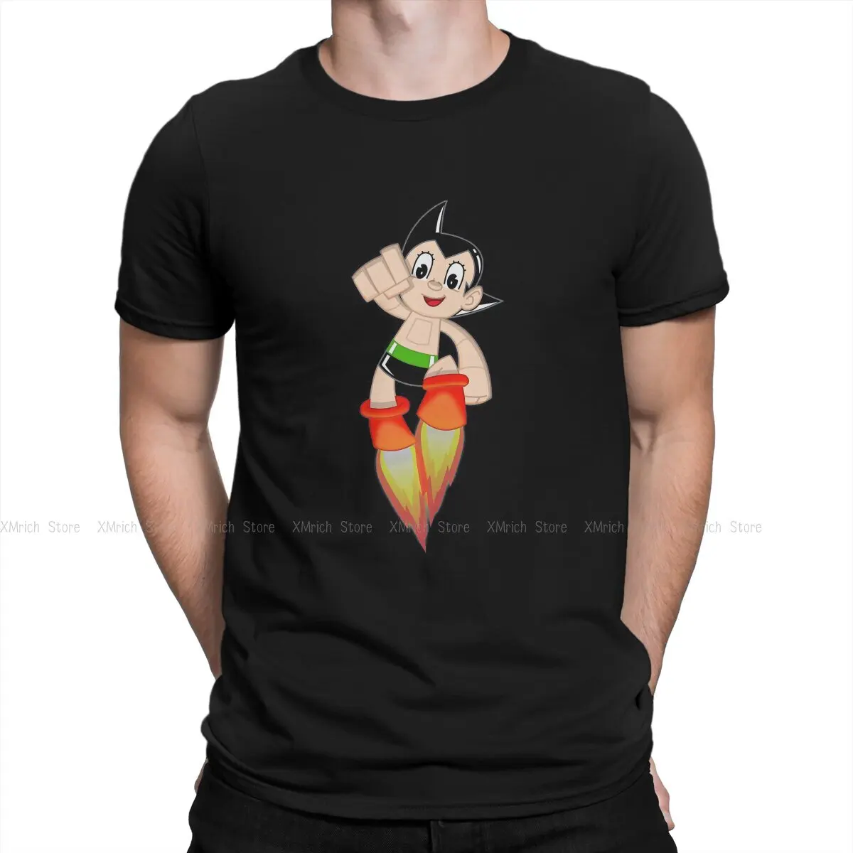 

Mighty Atom Astro Boy Tetsuwan Newest TShirt for Men Take Flight Round Collar Pure Cotton T Shirt Distinctive Birthday Gifts