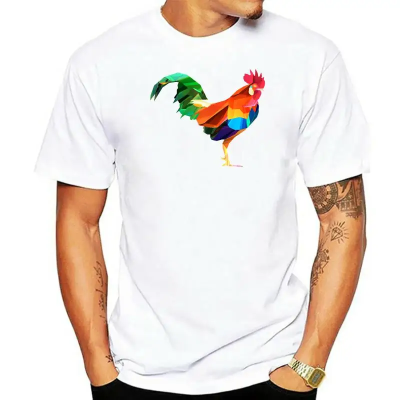 

Geometric Rooster Art T-Shirt Design Hipster Vector Quality Cotton Unisex Women Personality Custom Tee Shirt
