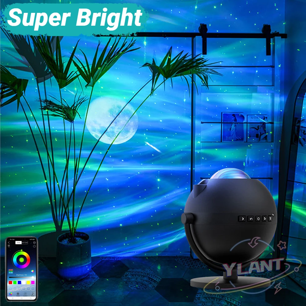 

YLANT LED Aurora Galaxy Projection Table Night Light Bluetooth For Bedroom Decoration Desk Projector Wall Lamps Christmas Gifts