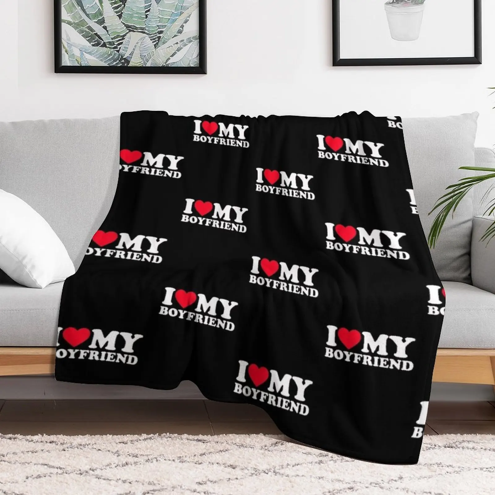 Рубашка Я люблю своего бойфренда рубашка сердце моего одеяло BF большие