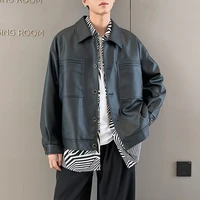 2022 fashion brand mens designer punk wind design leather jackets mens slim fit jacket male slim fit casual leather coat s 2xl