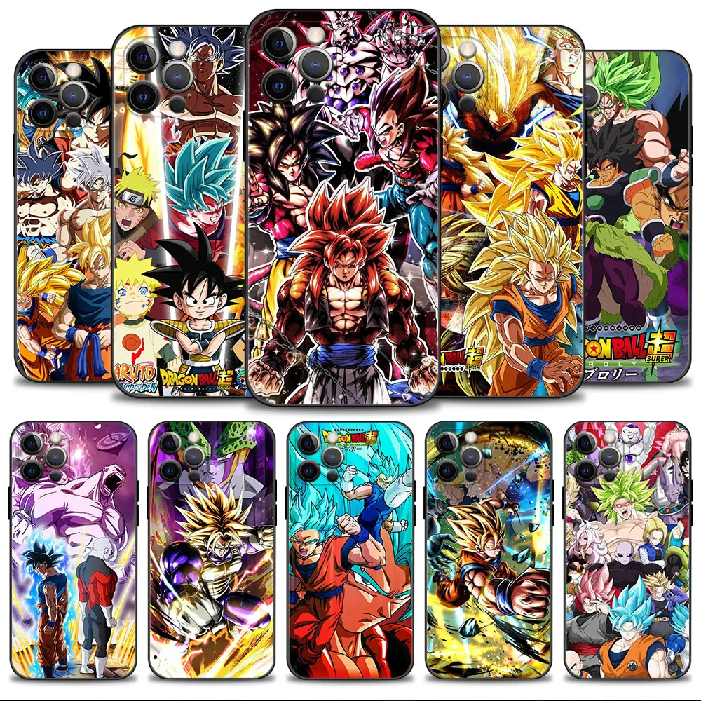 

Silicone Phone Case For iPhone 14 13 12 11 Pro Max 6 6S 7 8 Plus X XS XR 12 13 Mini Shell Dragon Ball Saiyan Goku Vegetto Gohan