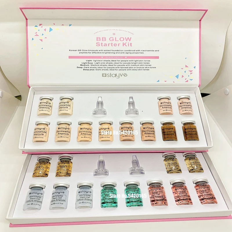 

Stayve BB Cream Glow Beginner Starter Ampoule Kit BB Cream Whitening Brightening Liquid Foundation for Microneedles Treatment