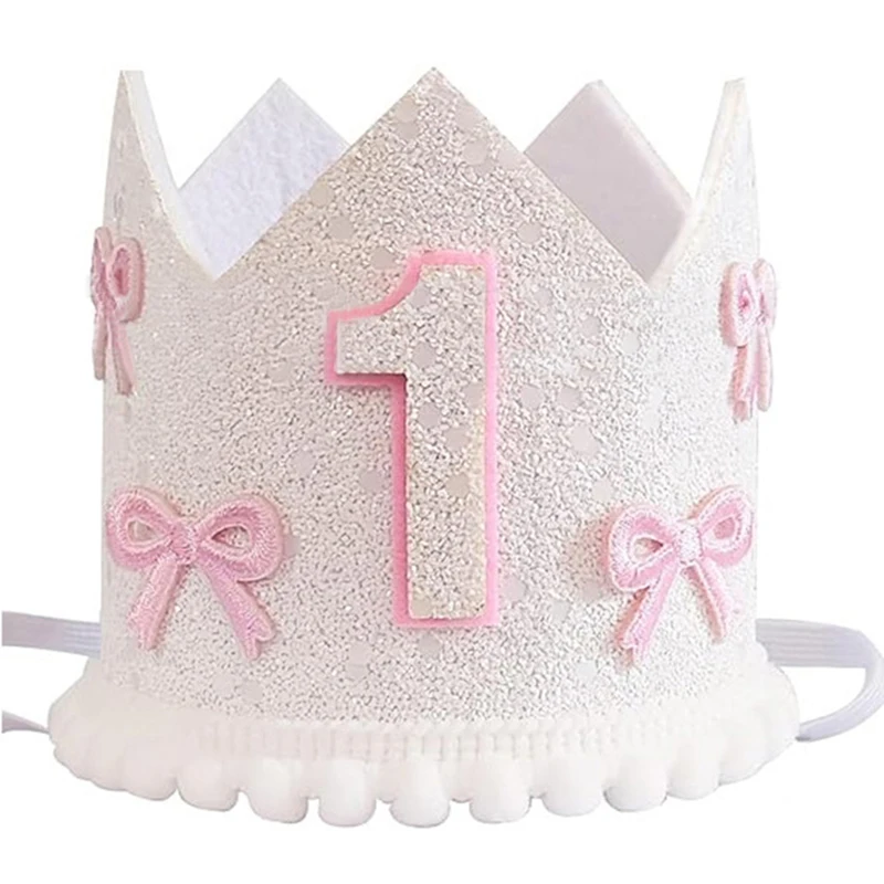 

Розовая корона-лента для девочки