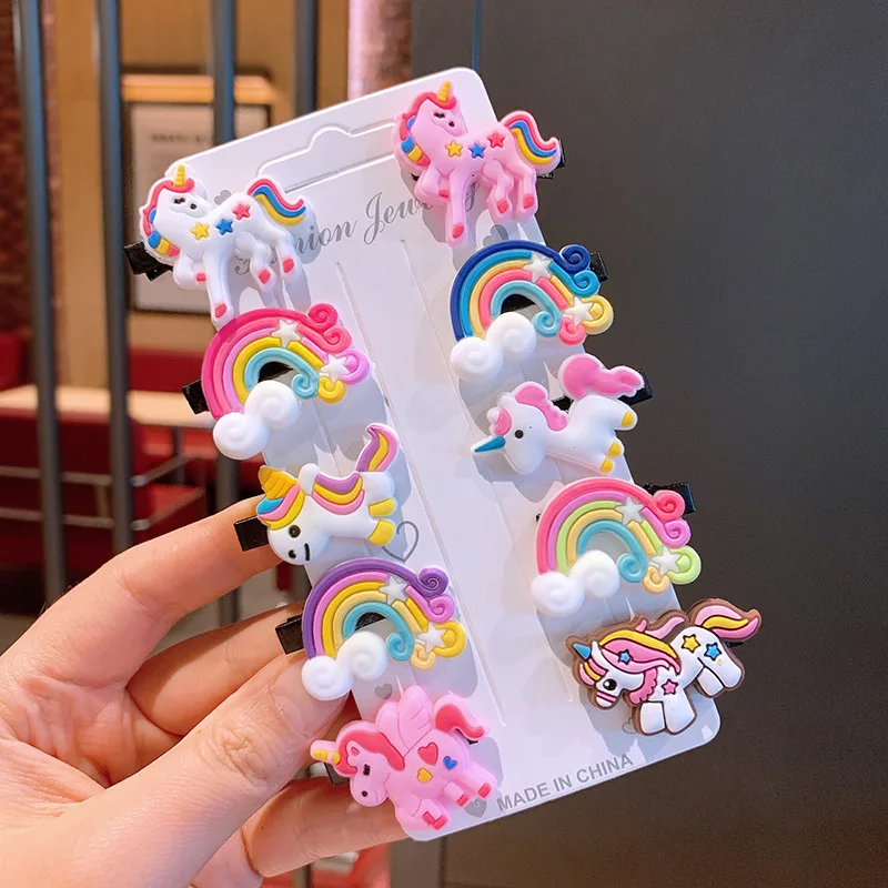 Ful Cartoon Pony Hair Clips For Girls Sweet Unicorn Hairpins Barrettes Kids Fashion Hair Accessories