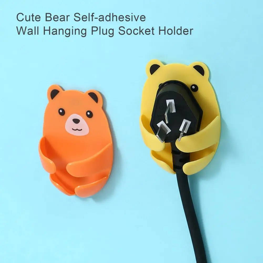 4 шт. крючок для штепсельной вилки Отличный милый медведь самоклеящийся