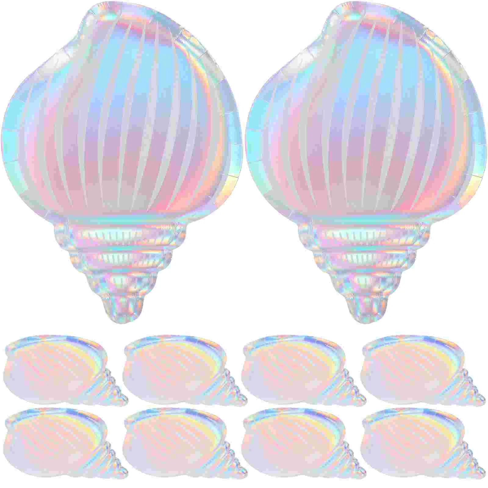 

24pcs Conch Shell Paper Dinner Plate Tableware for Beach Pool BBQ Picnic Party Supplies
