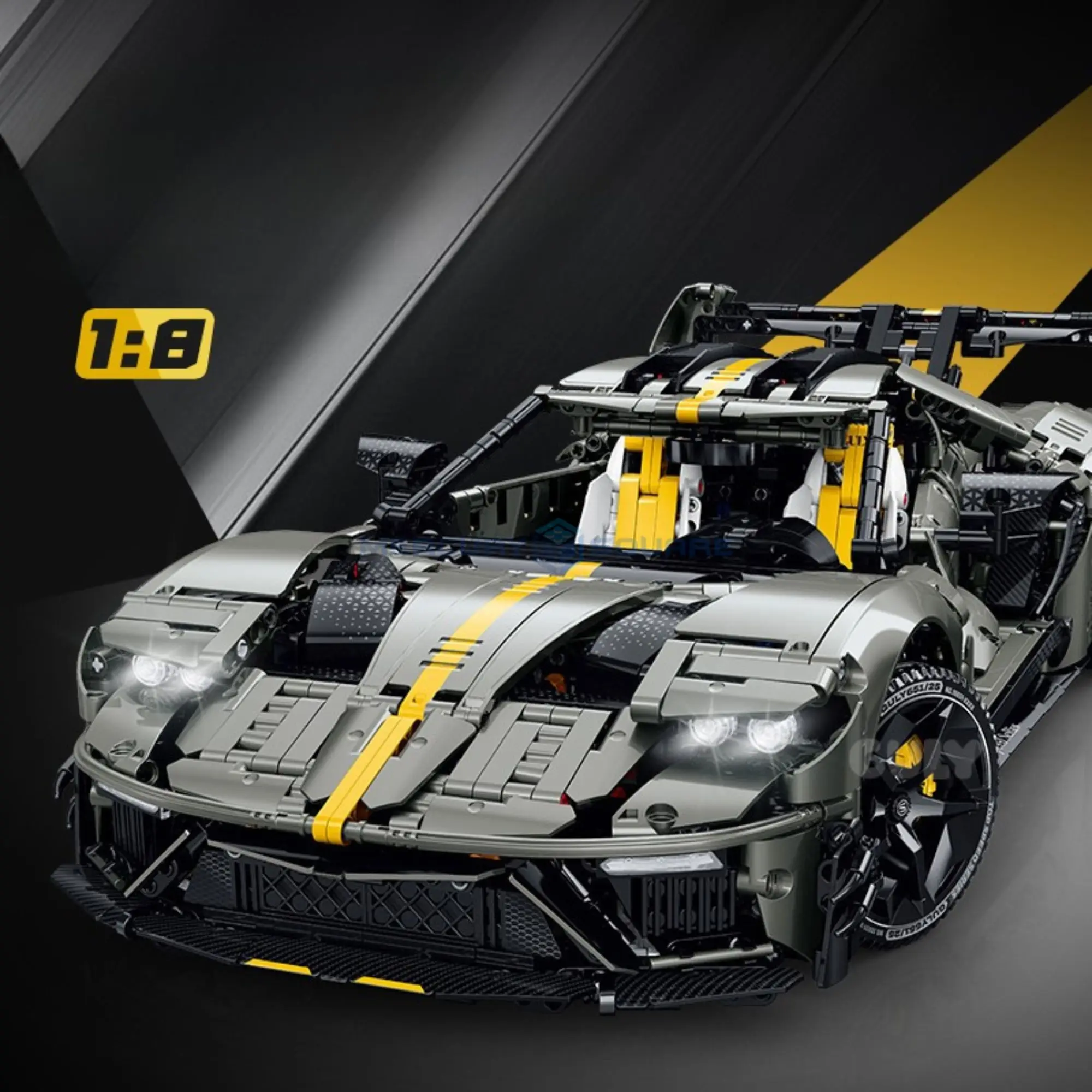 Фото Конструктор Ultimate Tyrant Custom GT: Техническая гоночная модель из строительных блоков, премиум-класс, ностальгический декор для комнаты, игрушка-транспорт, подарочный набор №2