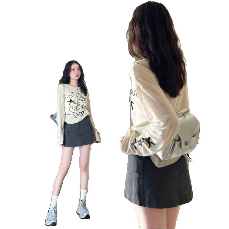 Рубашка женская с длинным рукавом тонкая свободная уличная блузка из вискозы