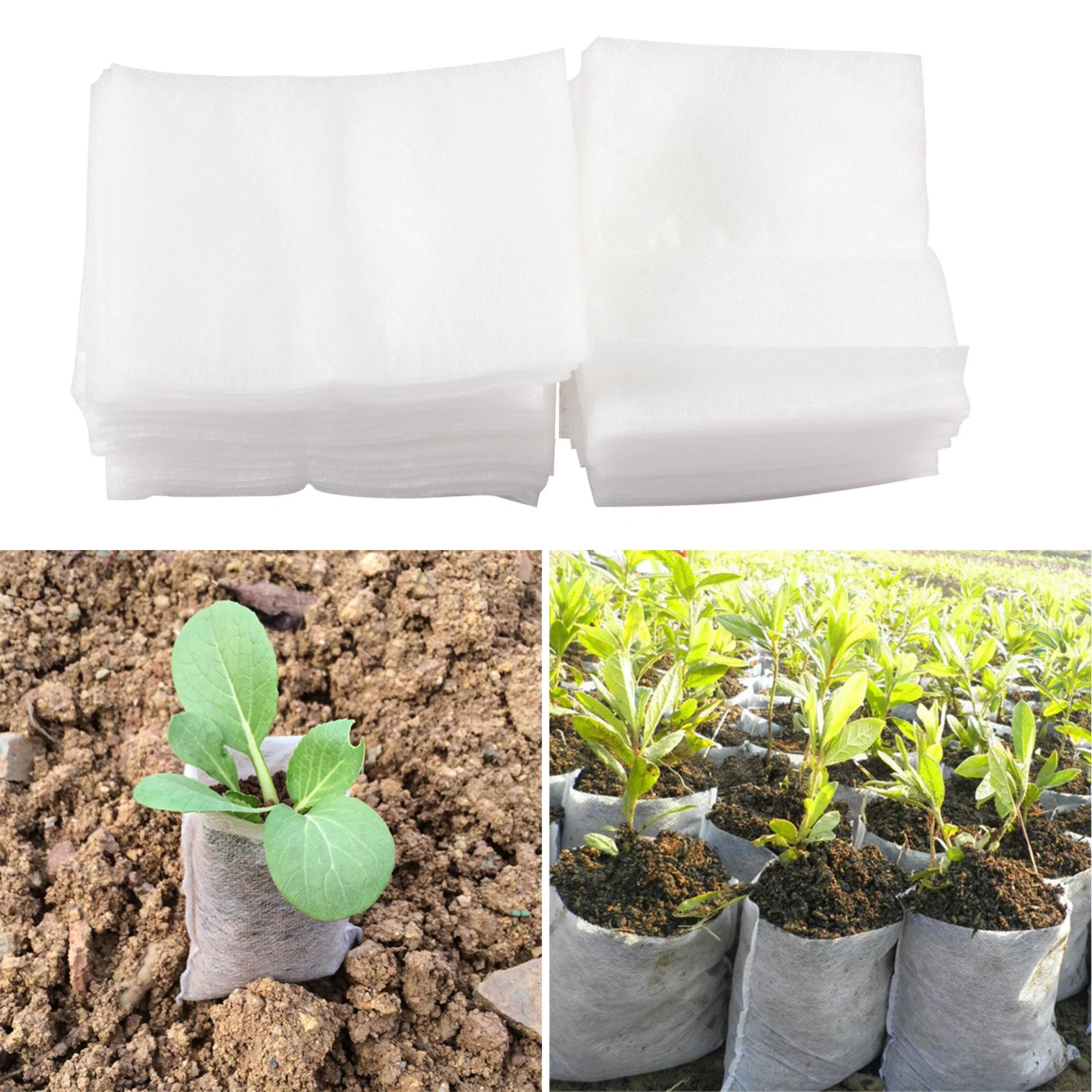 

200 Pcs Environmental Degradation Portable Cellular Alternative Non-woven Bags Nursery Seedling Nursery Bags Container Bags