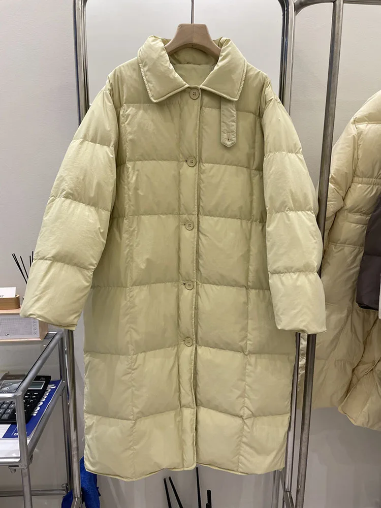 Korean Women Down Coat Style Down Jacket Mid-length Commuter Lapel Winter Jacket Down Coat Jacket Women