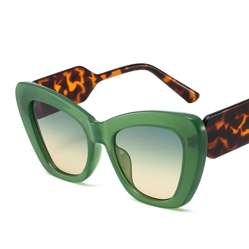 

Color Contrast Hip Hop Female Retro Glasses Large Frame Cat Eye Sunglasses Women