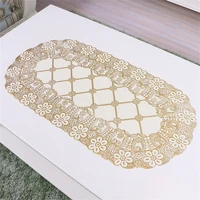 4084cm tablecloth oval golden coffee table cushion fashion european style pvc bronzing placemat waterproof table mat home