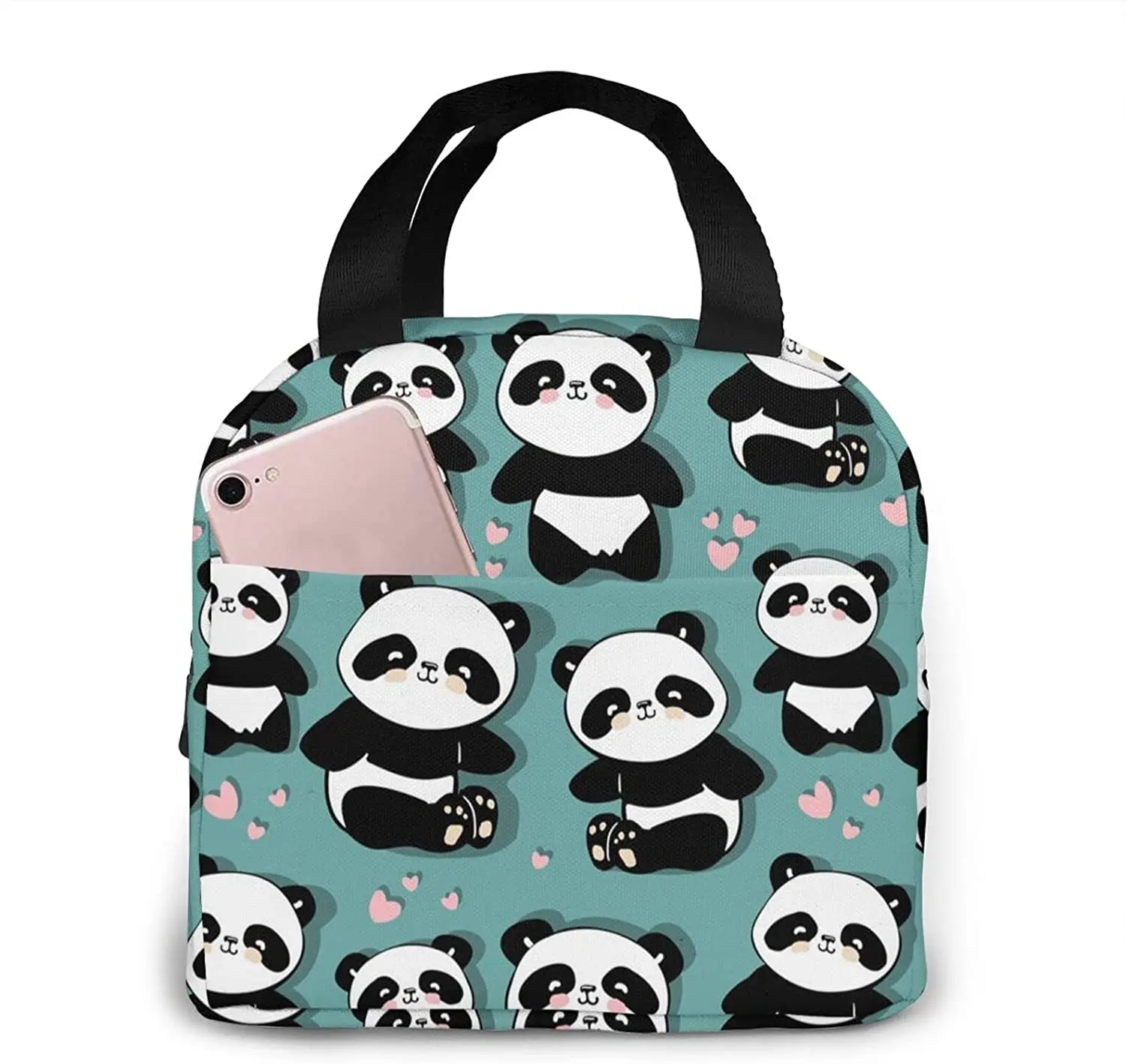 Cute Panda Lunch Box Insulated Cooler Lunch Bag for Men Women Girls Boys Teens Lunchbox Tote Small for Work Picnic Office