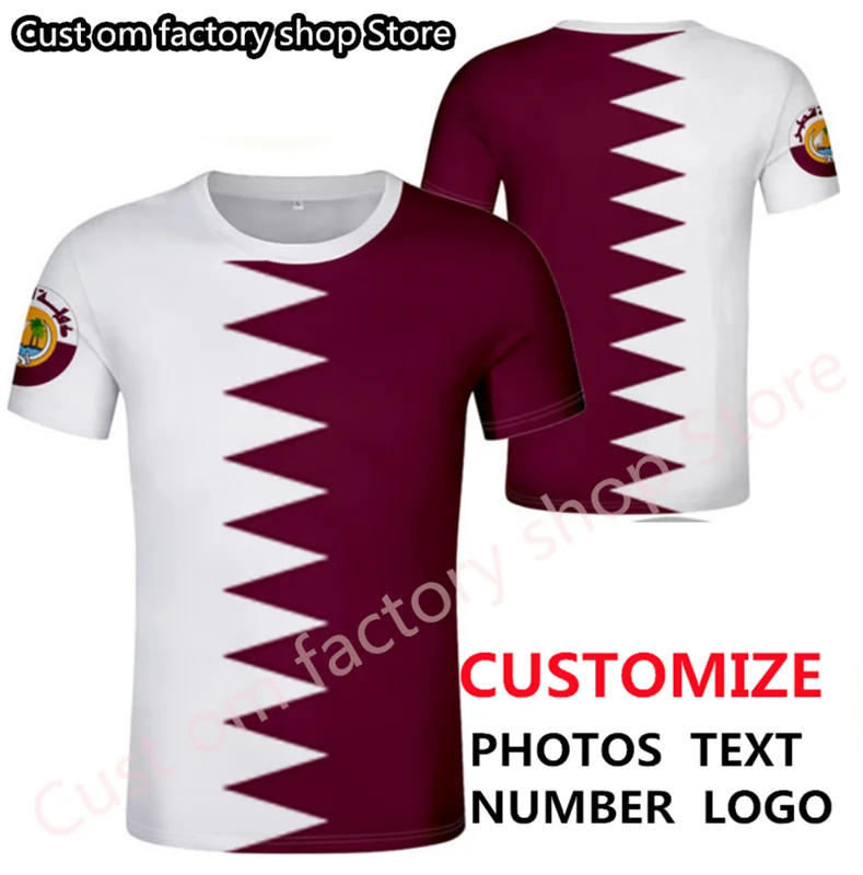 

STATE OF QATAR t shirt diy free custom made name number qat T-Shirt nation flag qa arab arabic country print photo text clothing