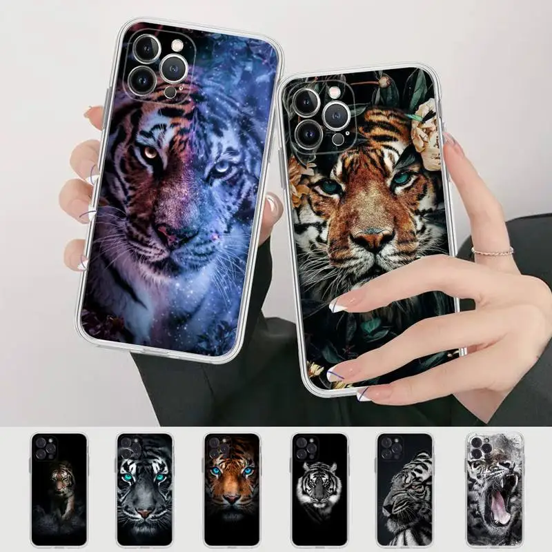 

Animal Tiger Phone Case Silicone Soft for iphone 14 13 12 11 Pro Mini XS MAX 8 7 6 Plus X XS XR Cover