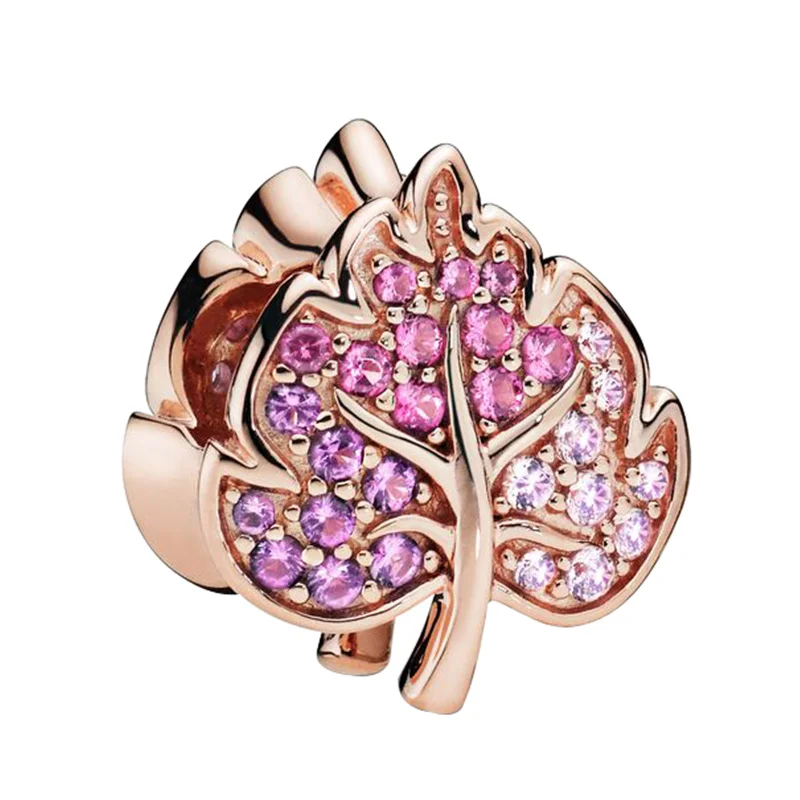 45 Kinds Pink Gold Color Dreamcatcher Flowers Tree Balloon Clip Bead Necklace Fit Original  Charms Bracelets DIY Jewelry