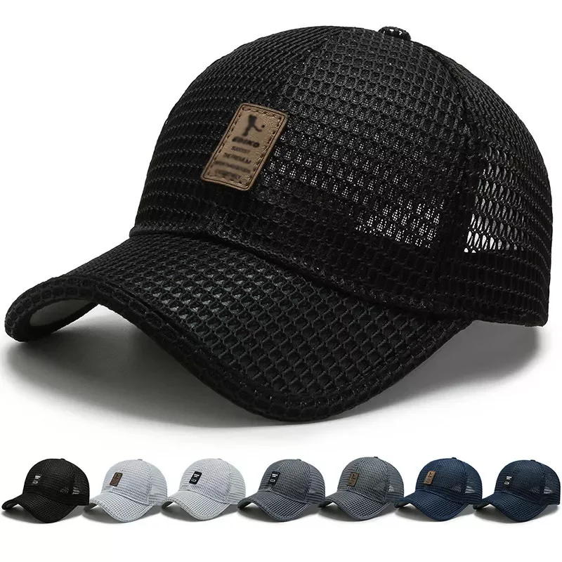 

Fashion Summer Caps Men's Mesh Baseball Cap Breathable Visors Hat Outdoor Fishing Hats Plain Weave Gorras Snapback Sports Cap